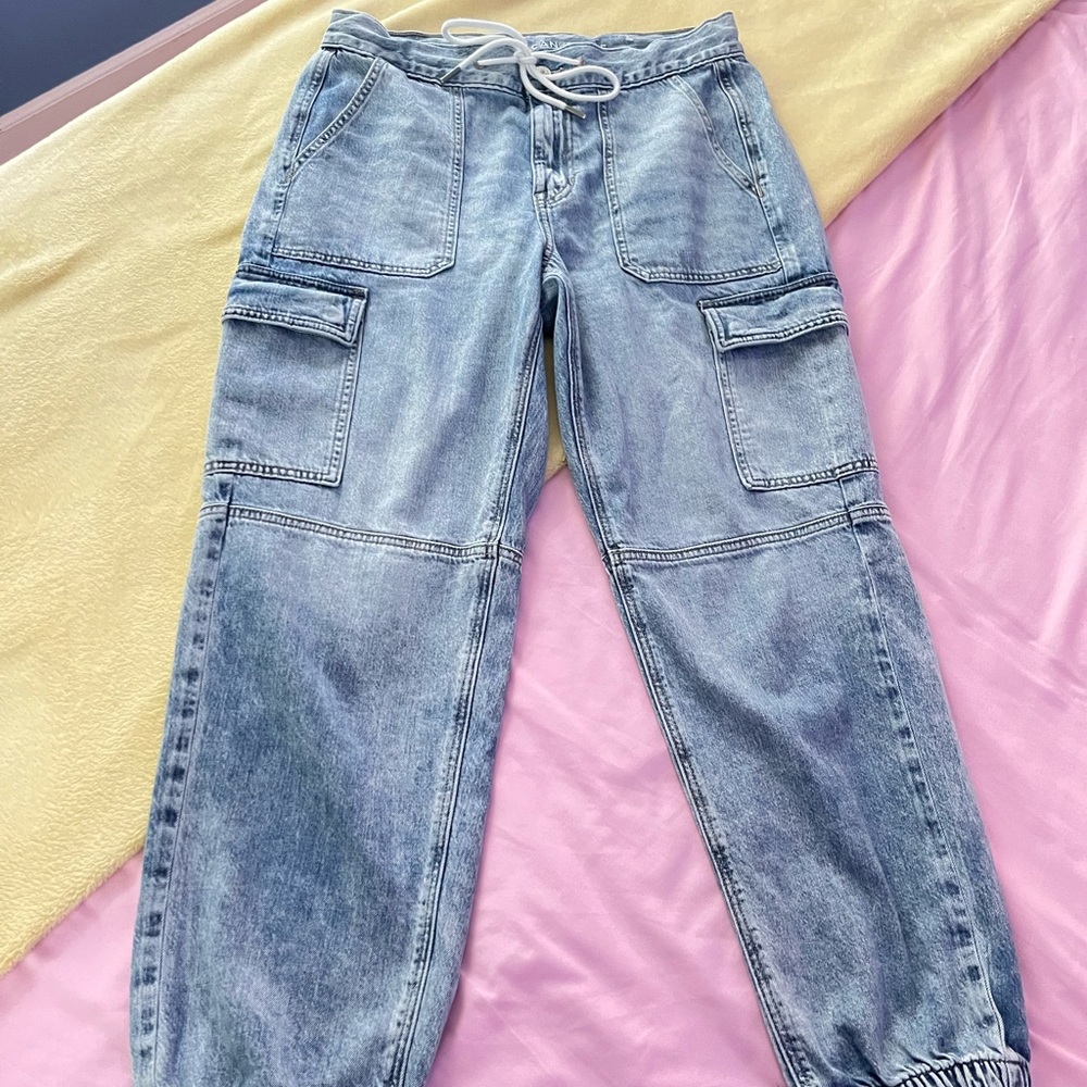 American Eagle Baggy Drawstring Cargo Jean - Cuffed - Size 10 -